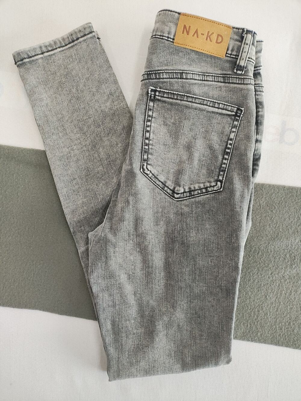 NA-KD Women's Denim Jeans Gray EU 36 Skinny Jeans 5 Pockets